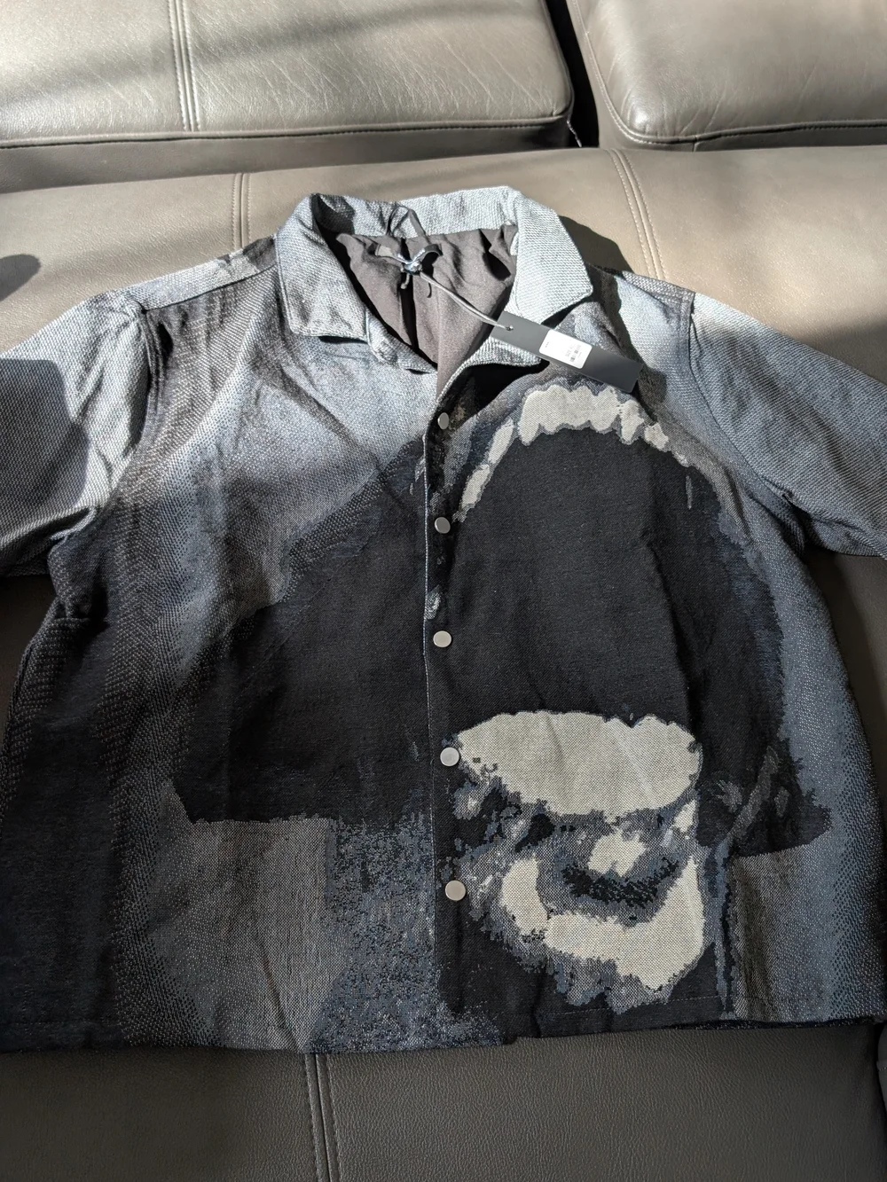 Fashion Nova Black and Gray Lightweight Shirt Jacket